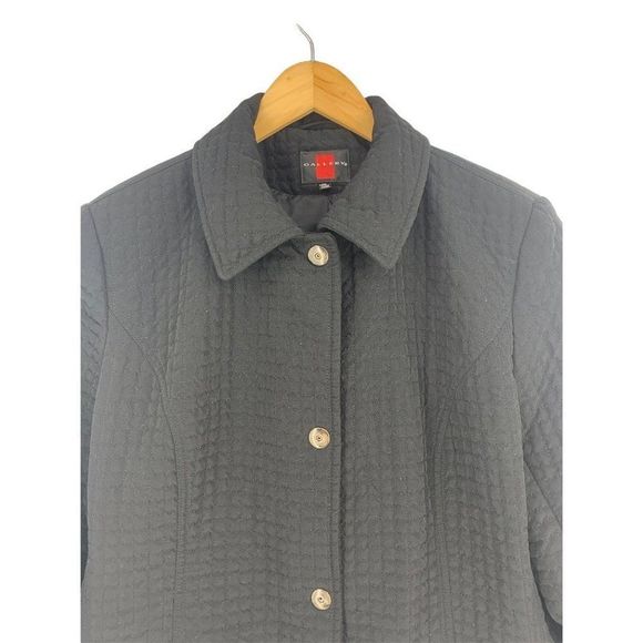 Womens Gallery Quilted Lined Jacket GUC XLarge 0203 Black GUC - Picture 2 of 6